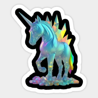 Sweet Crystal Unicorn Statue In All Its Glory Sticker